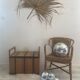 Vintage rattan bench chest