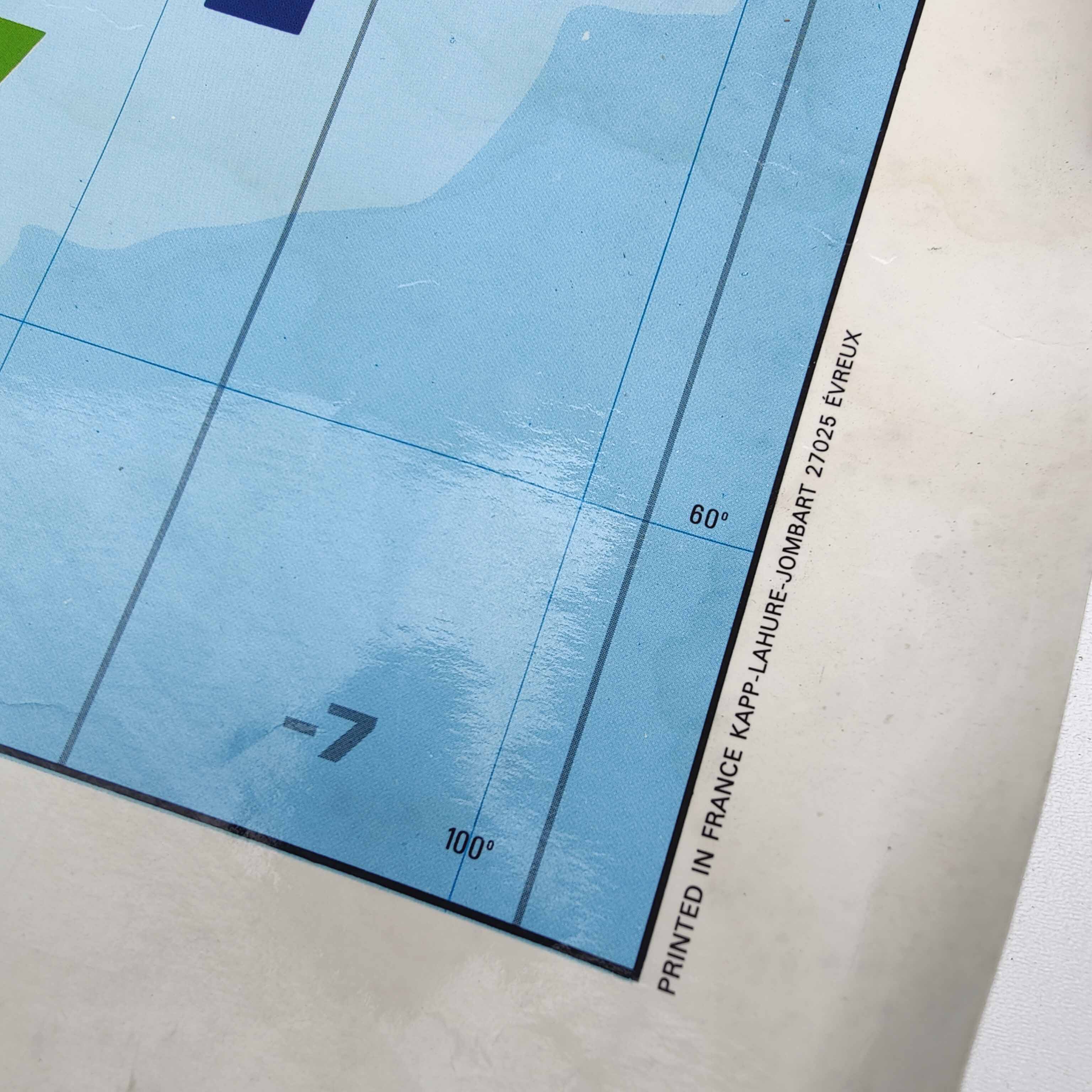 Great vintage map of the world / planisphere aerial agency uta