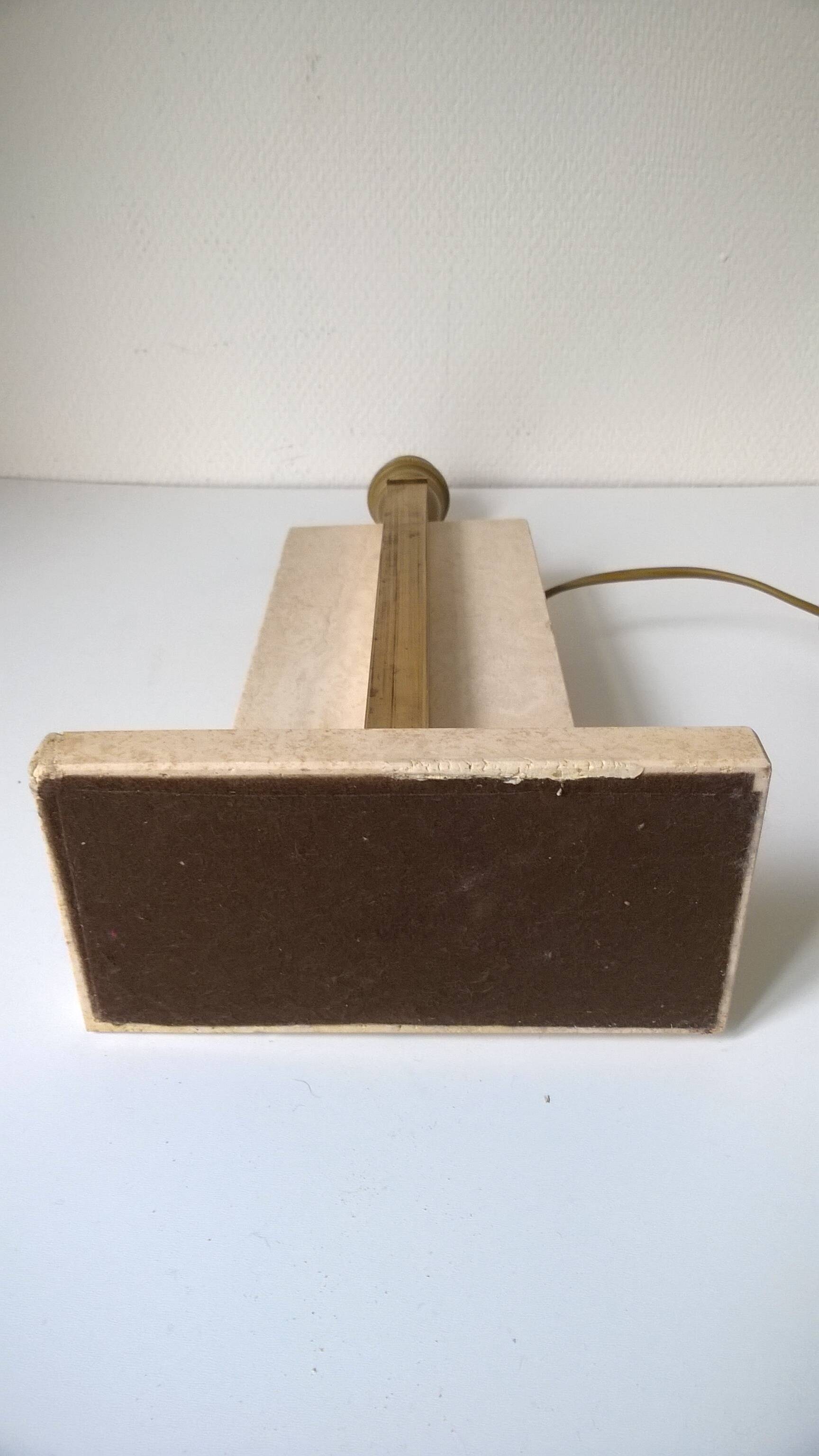 Travertine and gilded brass lamp base