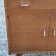 Vintage oak chest of drawers feet compass and fins of the 50s 2 doors 1 drawer