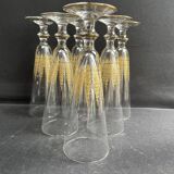 6 Champagne Flutes – Gold Crystal