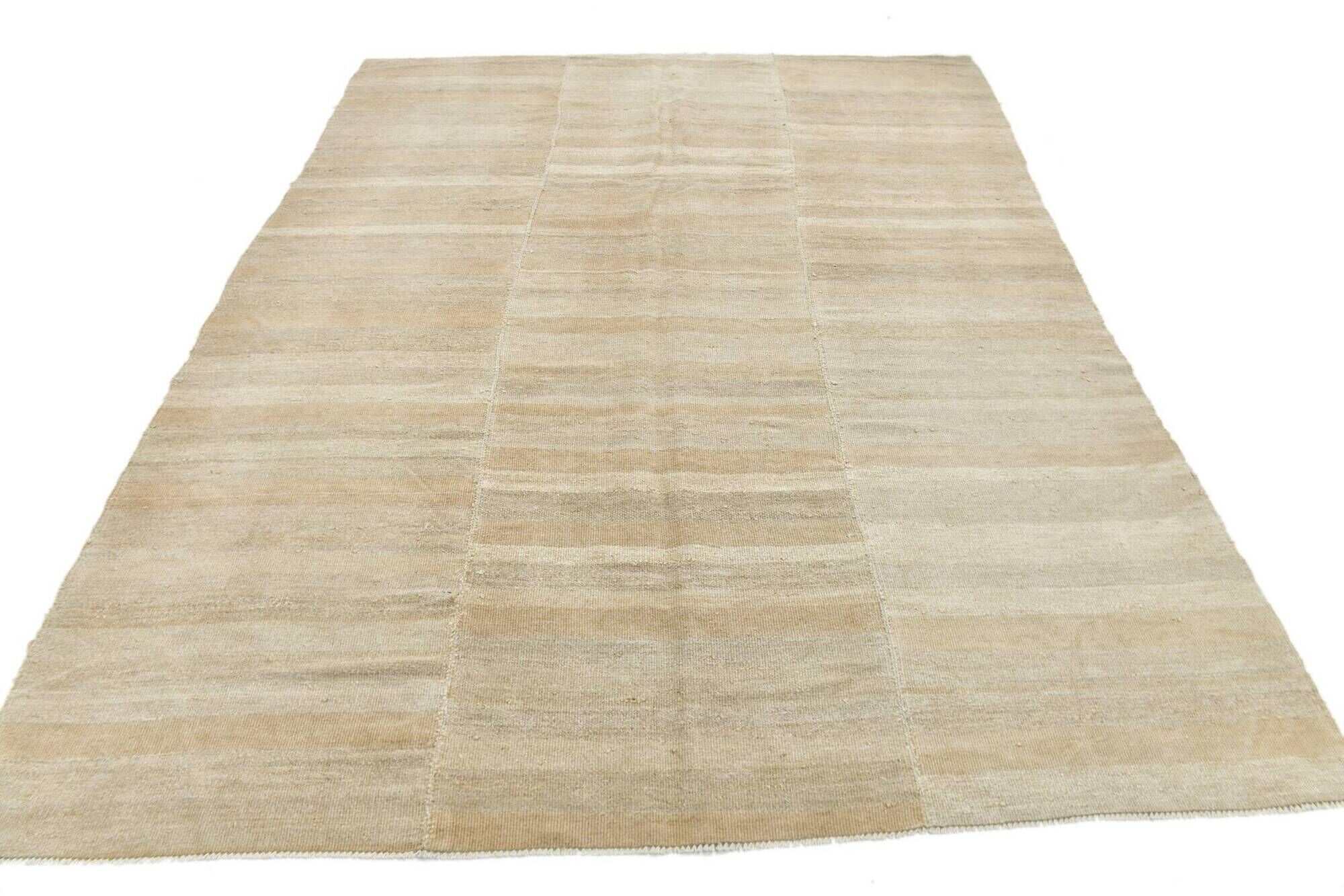 Tapis Kilim surdimensionné beige et crème 8x10, 234x294 cm