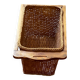 Wicker and wood basket