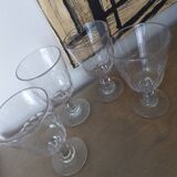 4 large crystal glasses from the end of the 19th century to the beginning of the 20th century