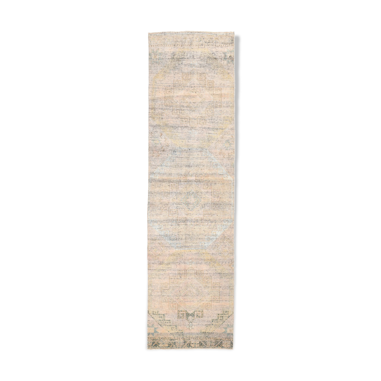3x11 faded scandinavian vintage runner rug, 335x90cm