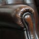 Comfortable and very beautiful set of 2 cow leather wingback armchairs in English style