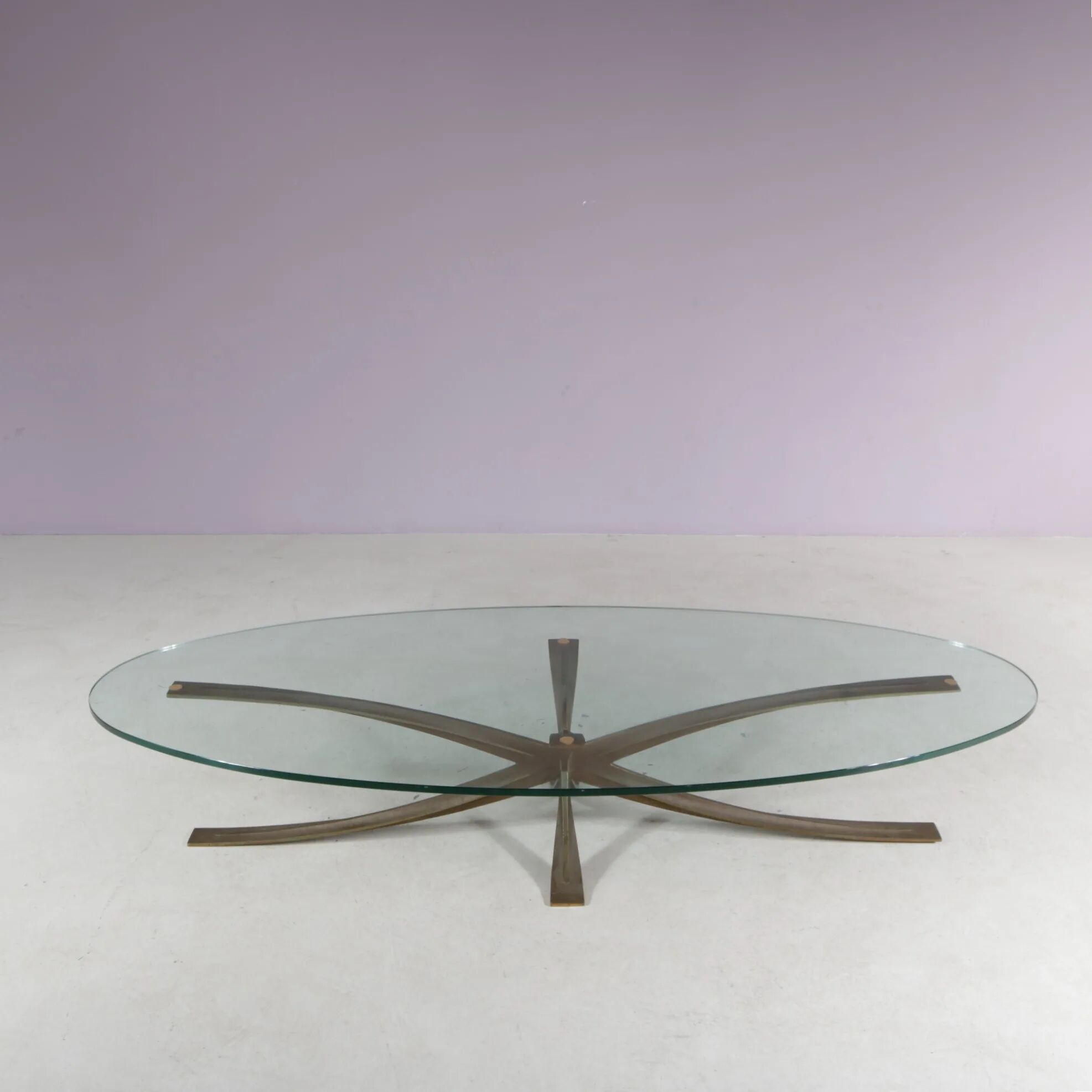 Brass coffee table by Michel Mangematin & Roger Bruny, France 1960