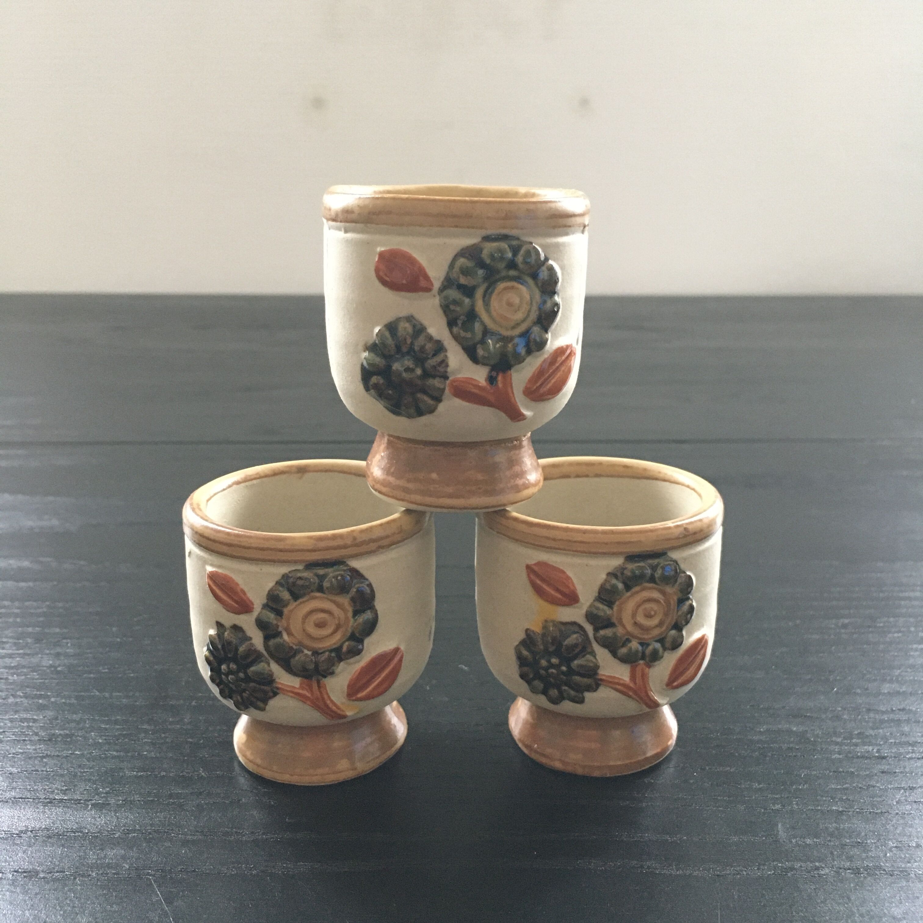 Set of 3 Scandinavian egg cups