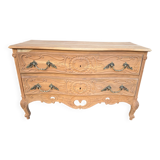 Commode décapée,2 tiroirs , Style Louis XV,