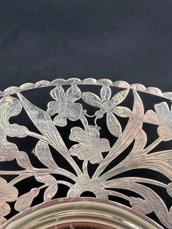 Compote dish, silver-plated fruit bowl in Art Nouveau style
