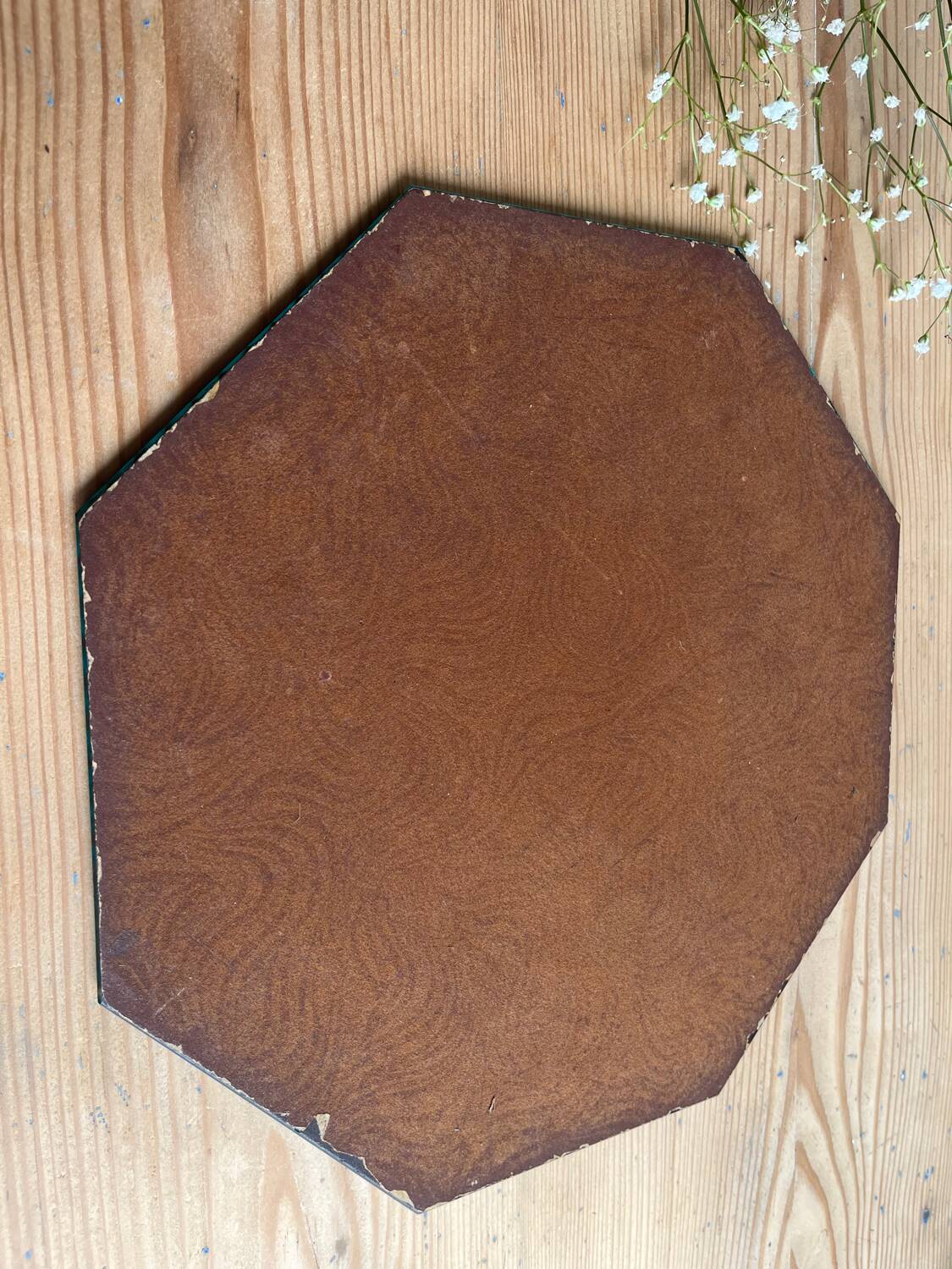 Vintage octagonal beveled mirror