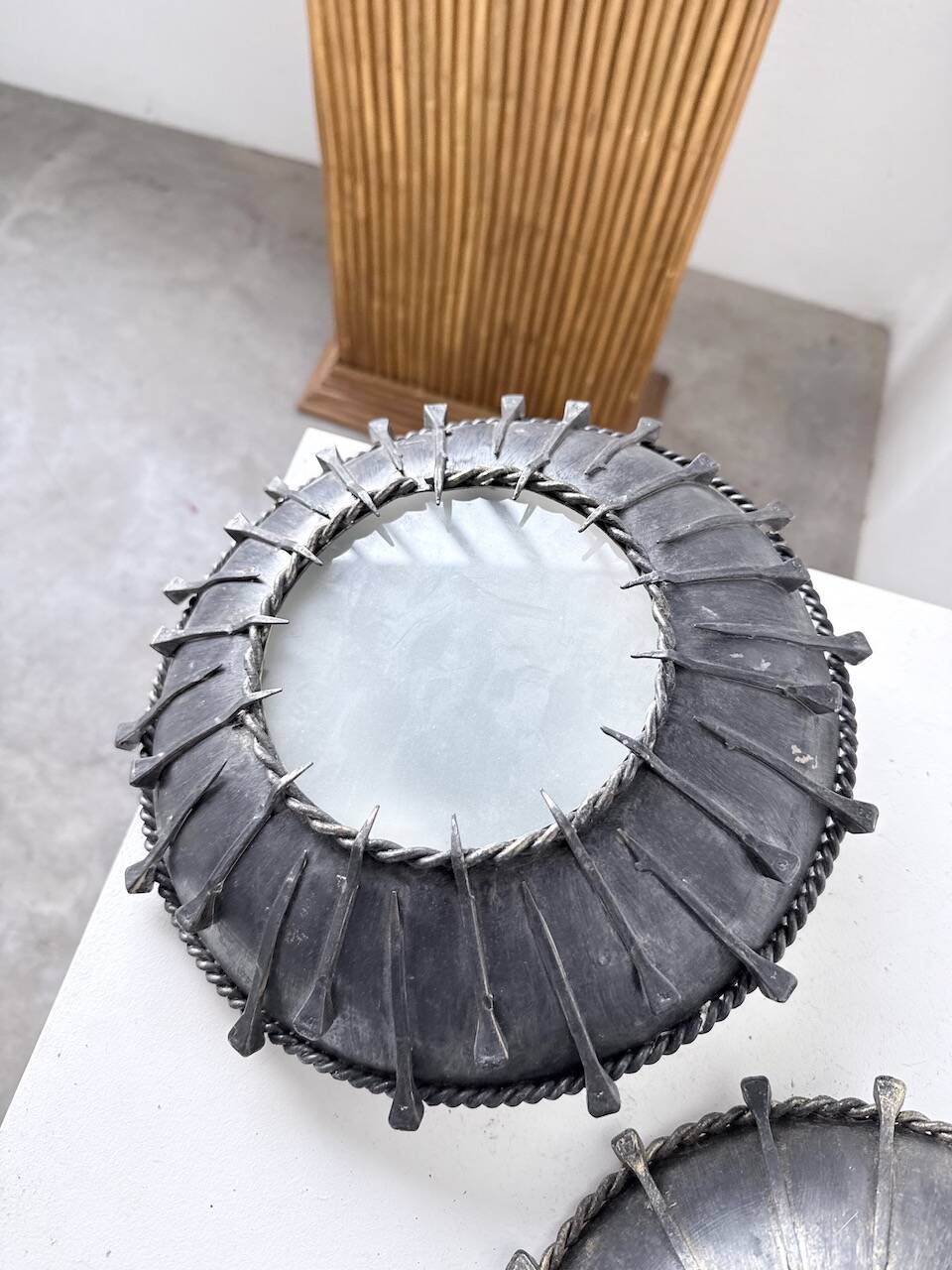 Brutalist "nail" wall sconces