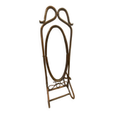 Rattan psyche mirror