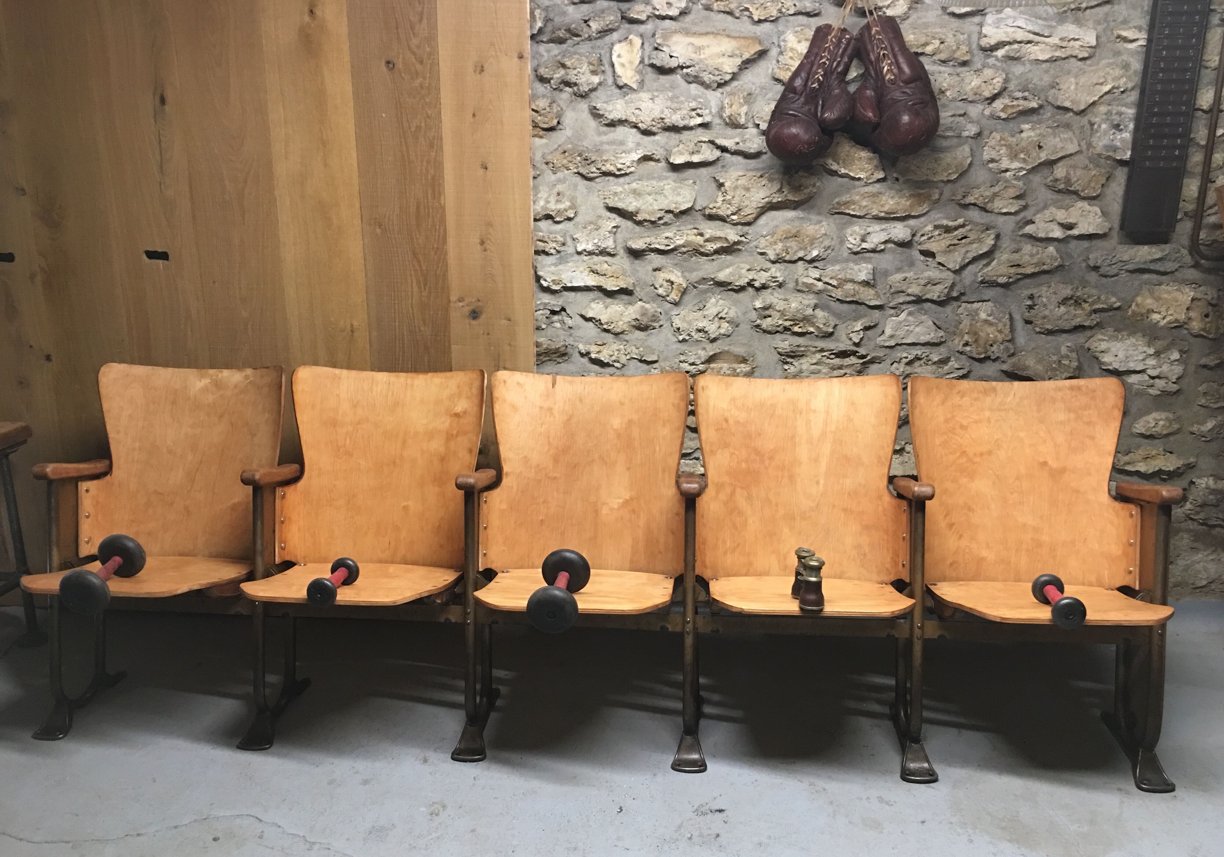 Former folding seats of theatre or cinema 1940