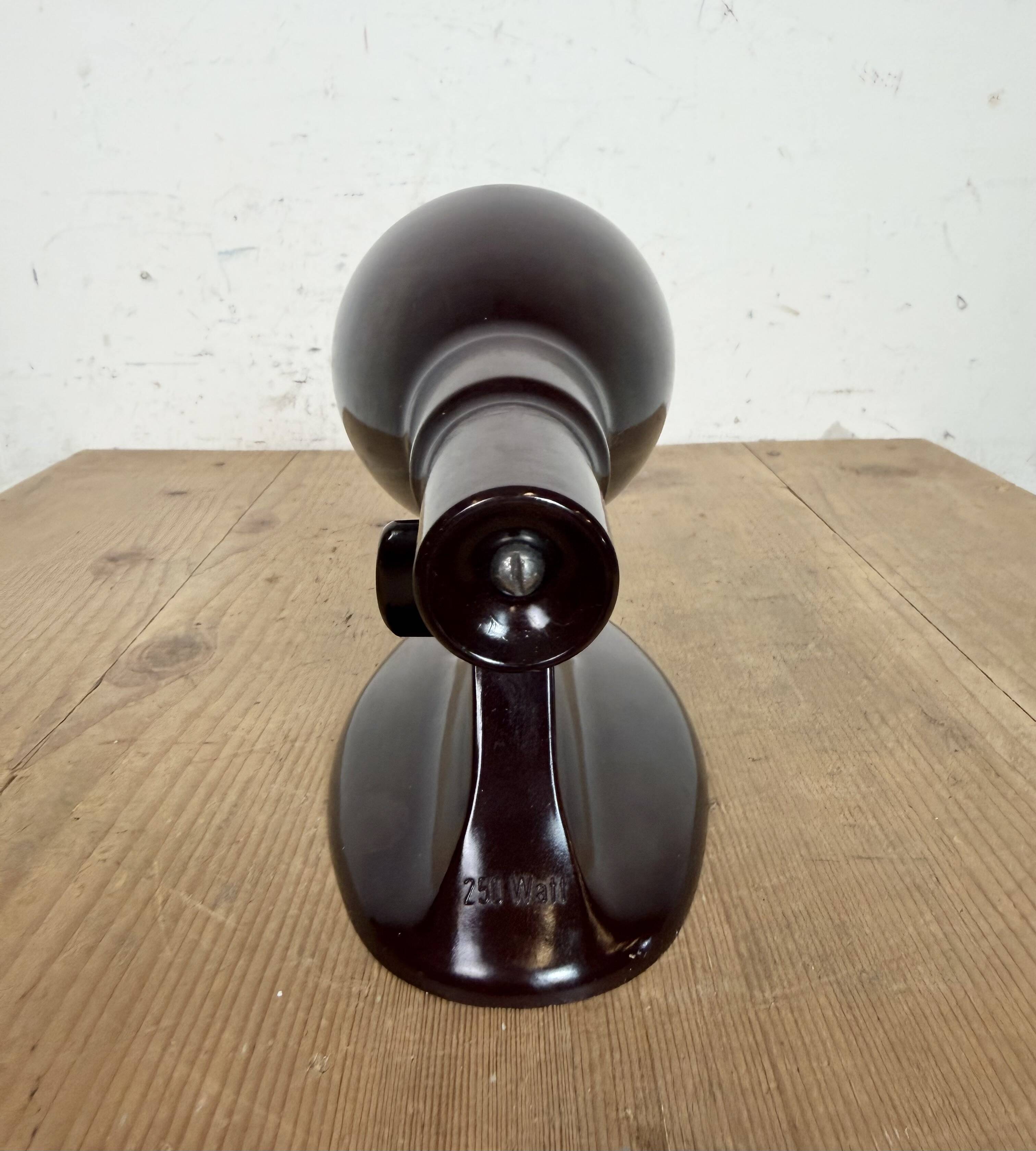 Vintage Midcentury Brown Bakelite Wall Light, 1950s