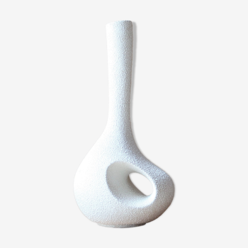 Vase blanc en céramique de Roberto Rigon Bertoncello, années 60