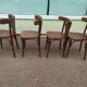 Lot de 4 chaises de bistrot en bois vintage