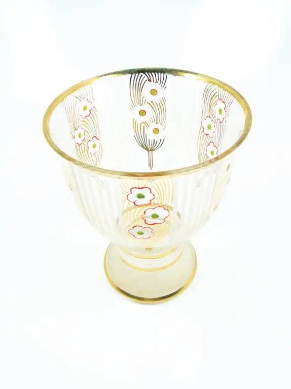 Mid-century modern vase, glass, Kamenický Šenov, Czechoslovakia, 1950s