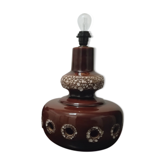 Pied de lampe en céramique ajourée double éclairage vintage