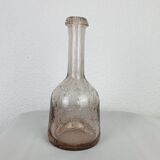 Vase bouteille verre bullé Biot violet