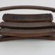 Seventies brutalist design wood basket