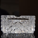 Pair of ashtrays, cut crystal glass, bohemia in the 1960's