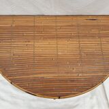 Rattan half-moon console