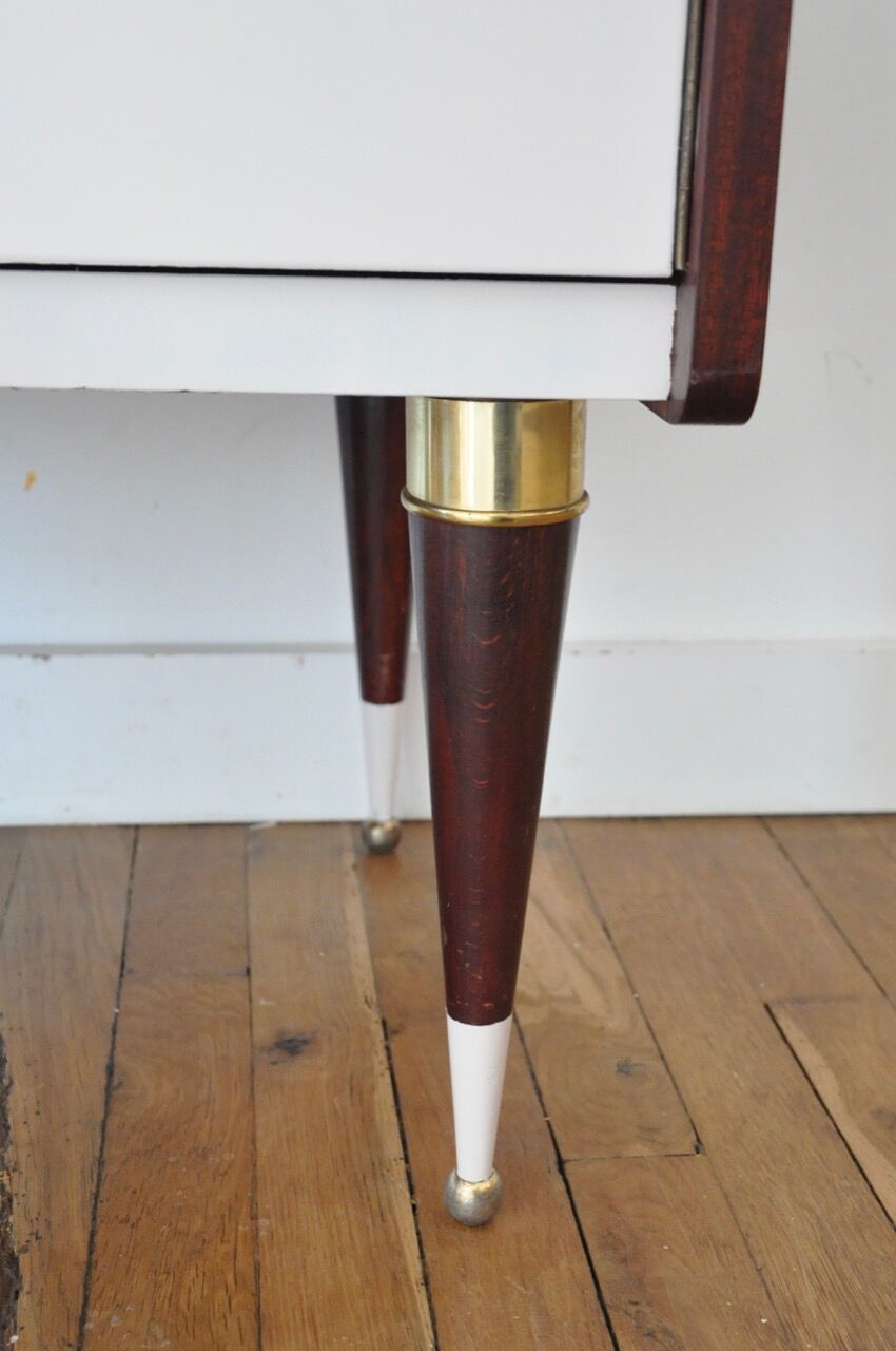 Vintage dressing table  nude and wood