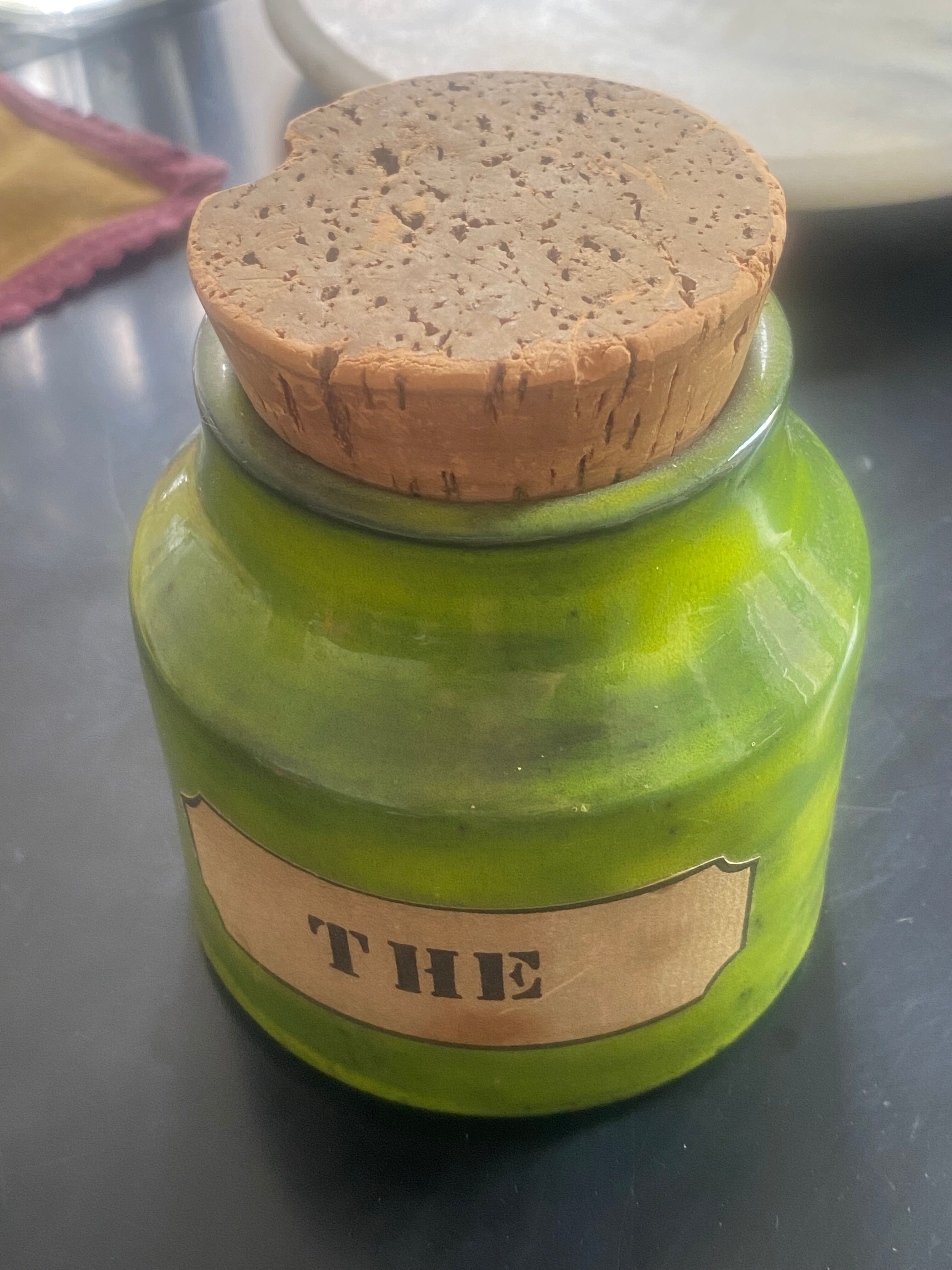Mado Jolain's tea pot in green glazed ceramic