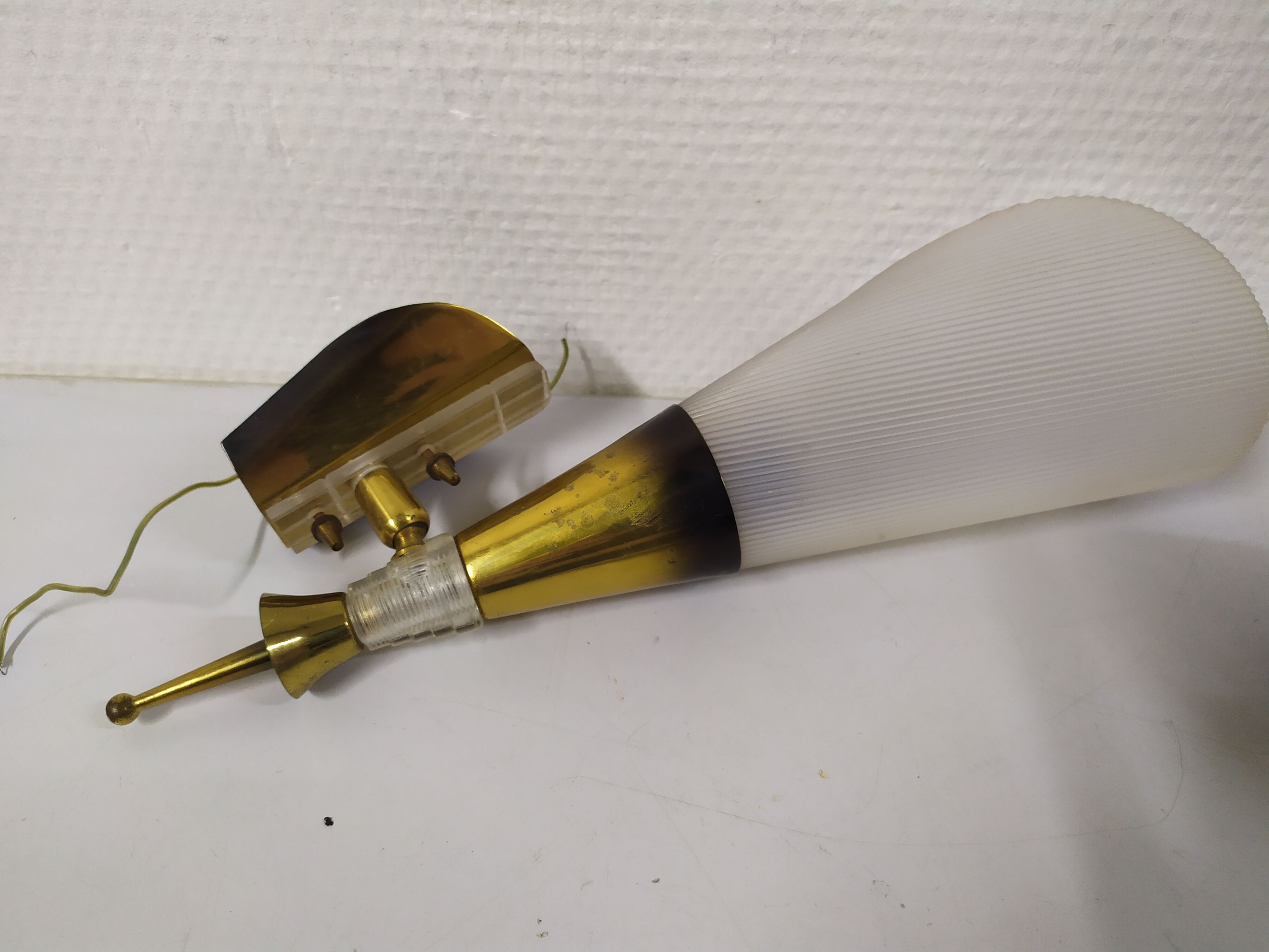 Pair of wall sconces plexiglass rockabilly gilded