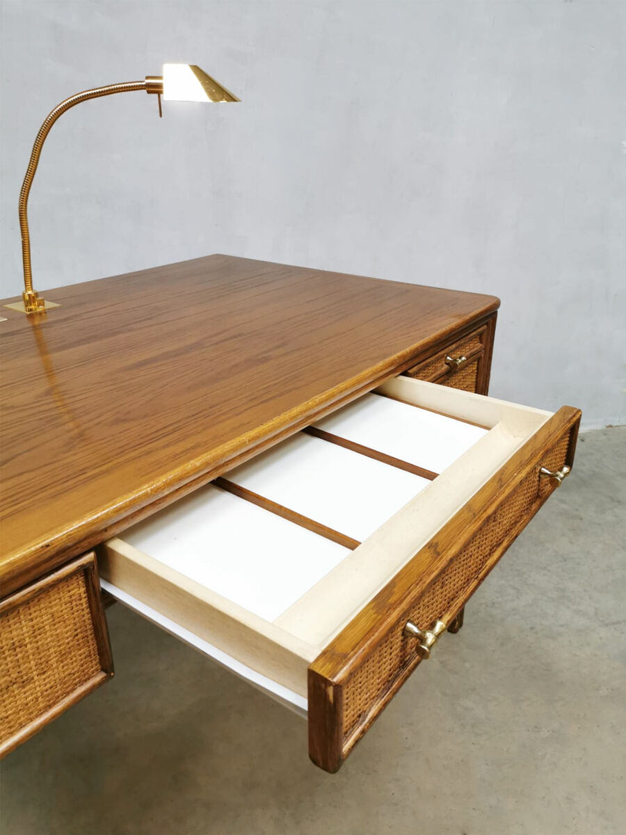 Vintage rattan caned desk Eleanor Forbes Mcguire San Francisco