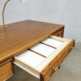 Vintage rattan caned desk Eleanor Forbes Mcguire San Francisco