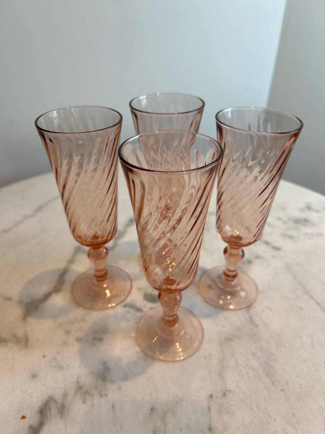 Set of 4 Rosaline champagne flutes