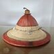 African conical hat, Fulani, in leather and braided rope, 1900