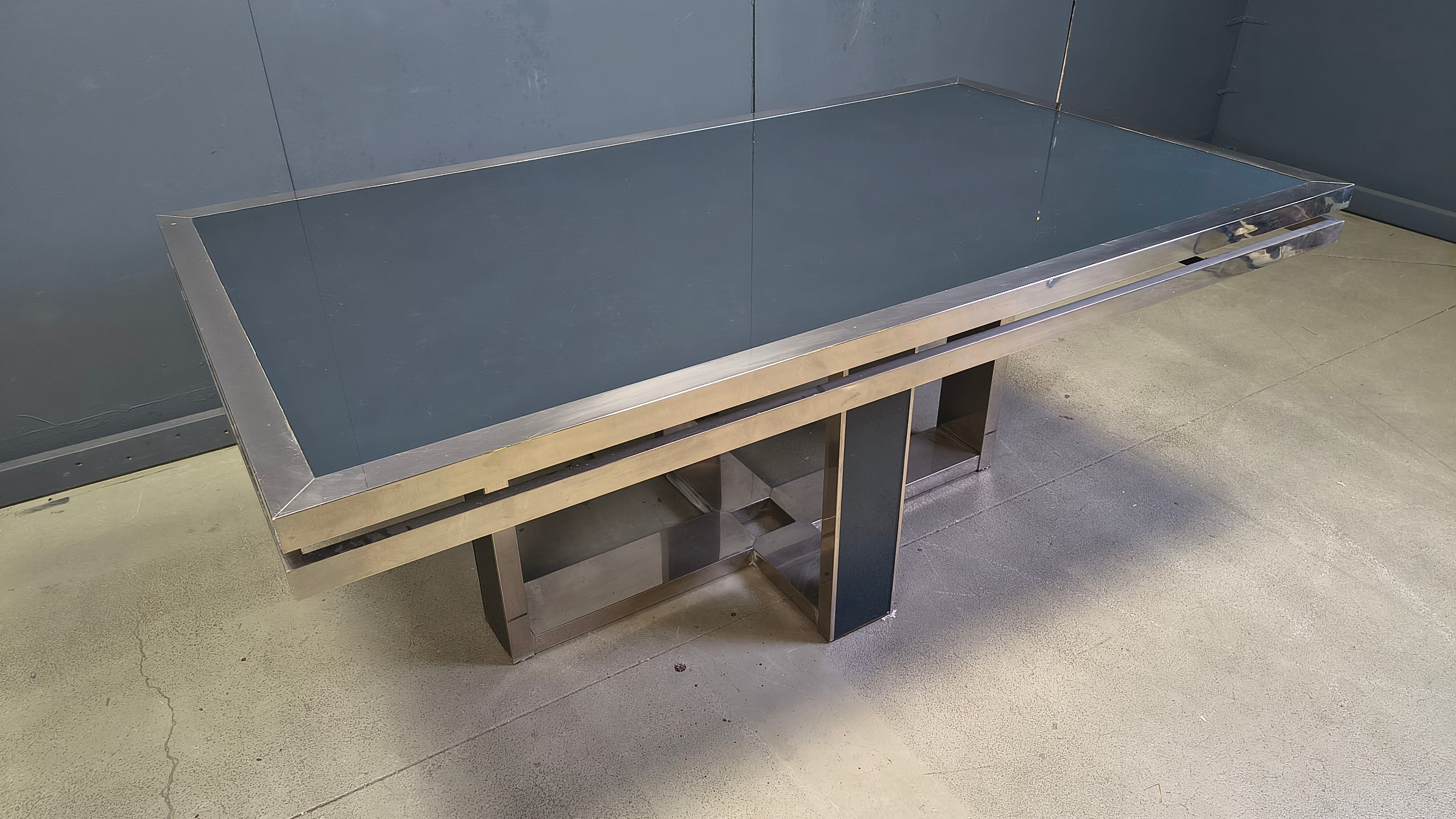 Vintage Italian chrome dining table, 1970s
