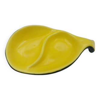 Black and yellow ceramic empty pocket cup dlg Chambost Jouve Elchinger