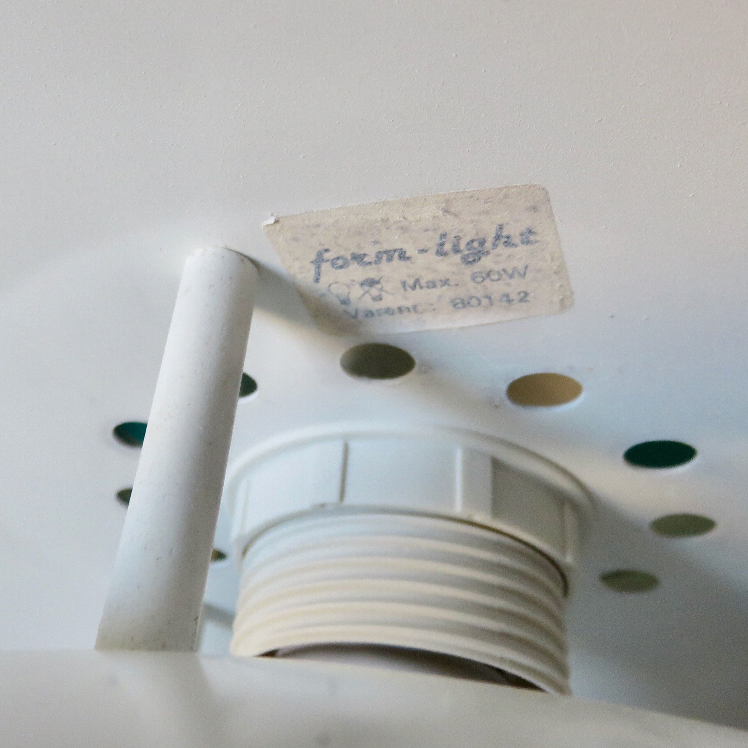 Large white suspension with cups. "Form Light" Denmark 1970