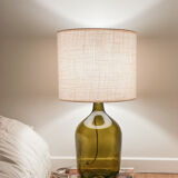 Lampe dame jeanne et lin