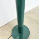 Lacquered metal floor lamp in green with a golden shade — Coolie shape — 1970s-1980s