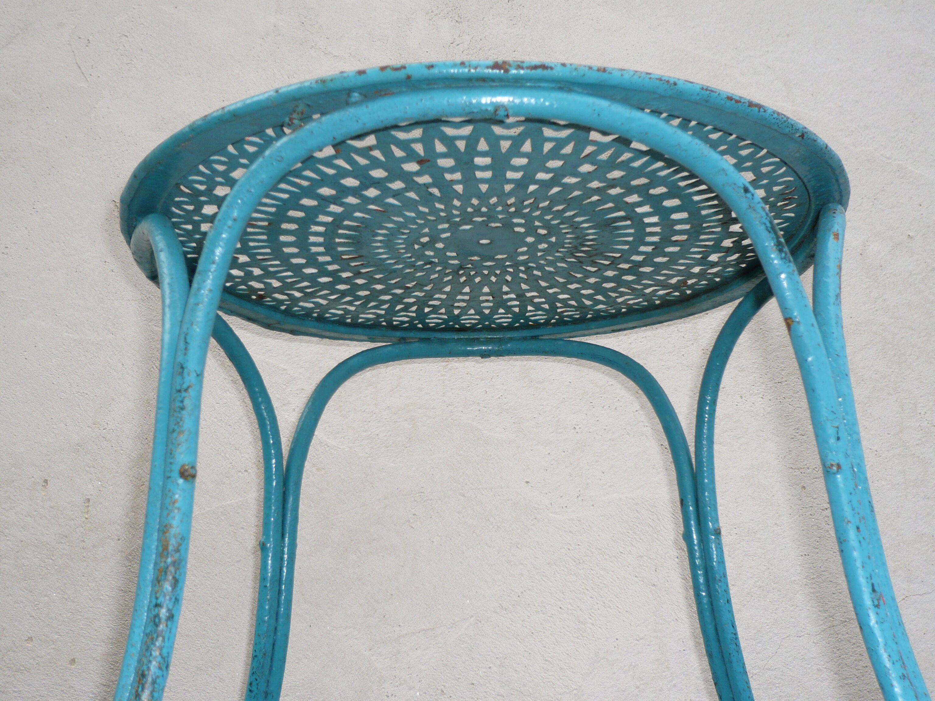 Wrought iron garden stool