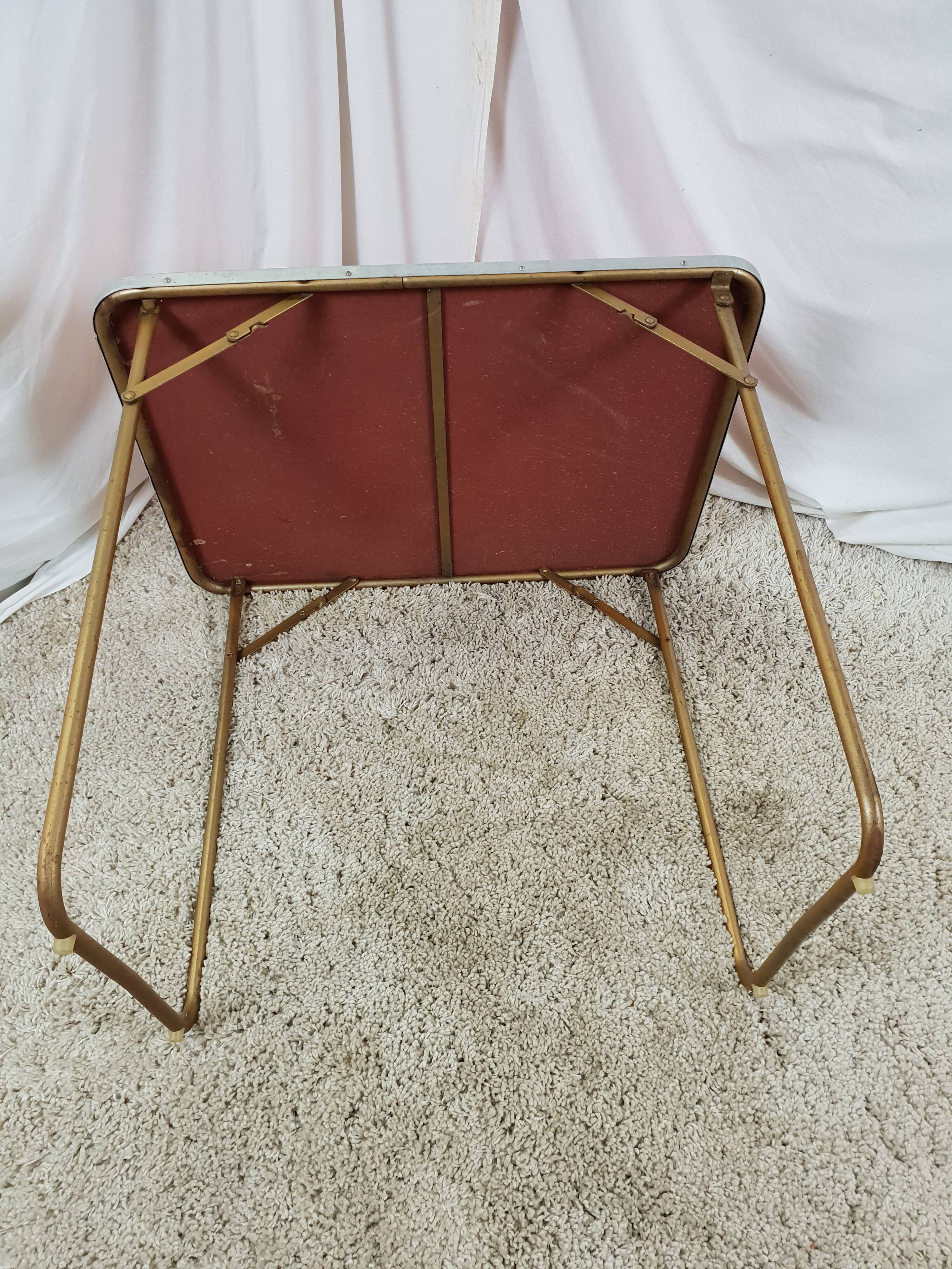 Camping folding orange Lafuma Chantazur 70's table