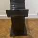 Gueridon or side table in black lacquer with curved lines, attributed to Roméo.
