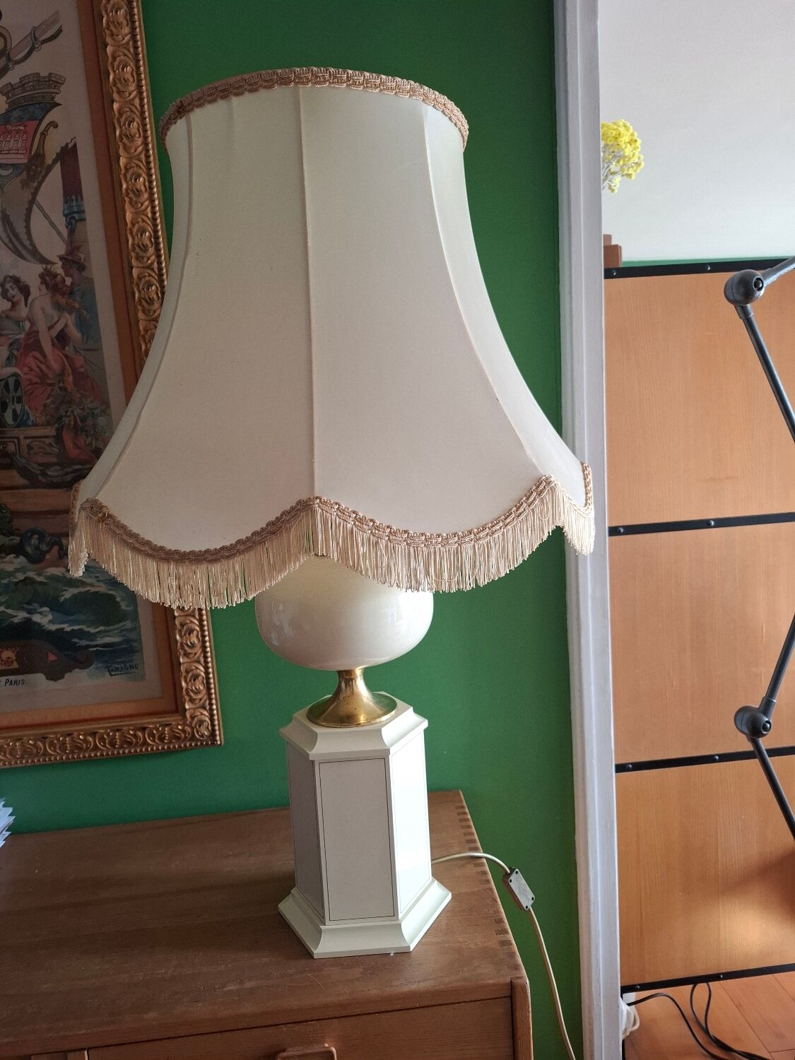 1980s lacquered metal lamp, the Dolphin