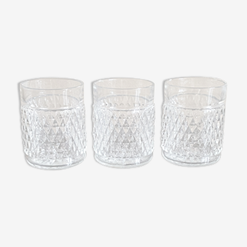 3 verres ciselés vintage