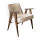 Chaise 366 en tissu boucle conçue en 1962 par J. Chierowski