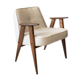 Chaise 366 en tissu boucle conçue en 1962 par J. Chierowski