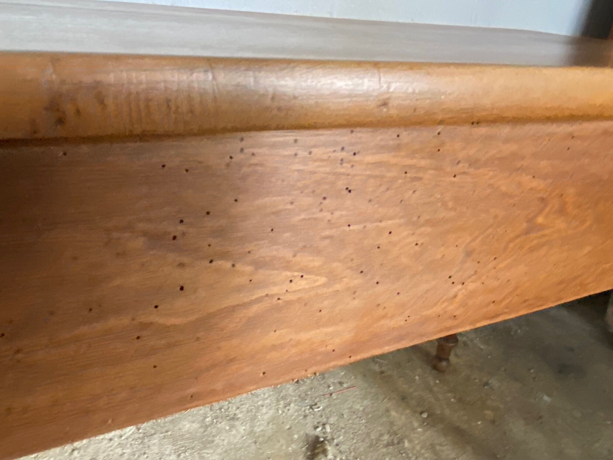 Solid wood desk table turned legs 100x52cm