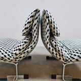 Vintage Italian design Onda Wave lounge chairs Giovanni Offredi Saporiti