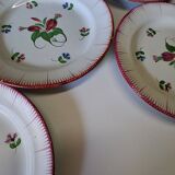 6 antique flat plates in earthenware in good condition.