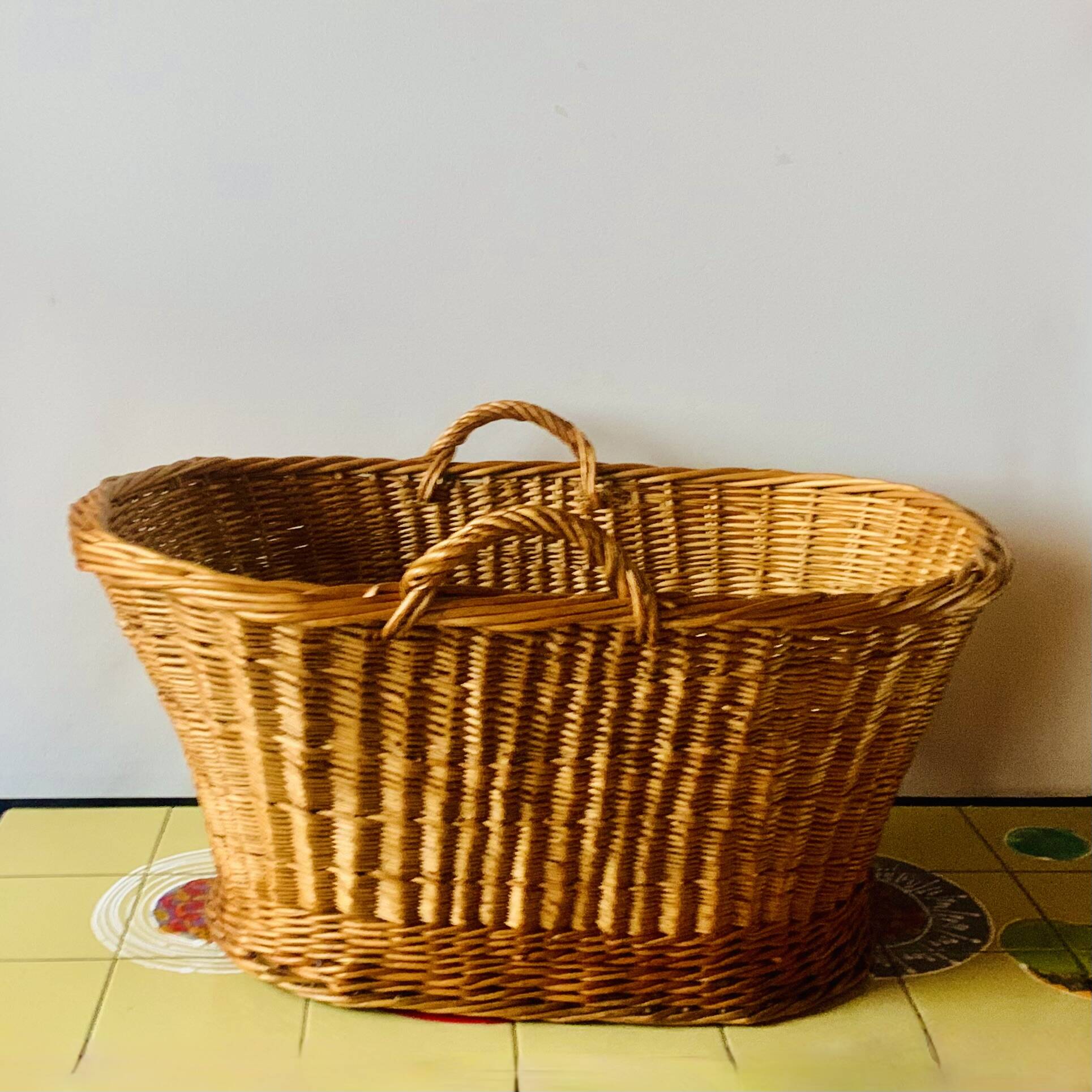 Large vintage wicker basket